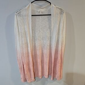 Maurices Pink and White Gradient Cardigan